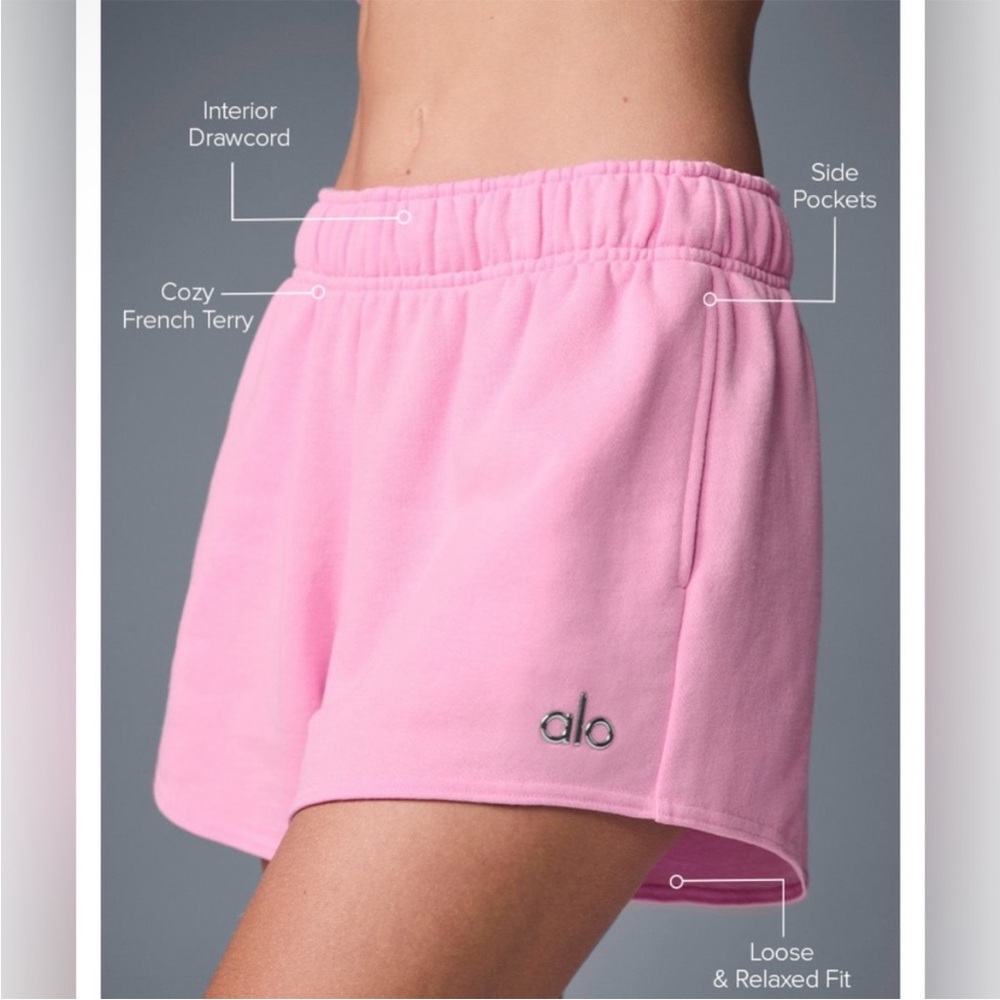 ALO Yoga Women's Pink French Terry Shorts